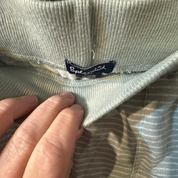 Splendid 2 piece French Terry lounge set in green stripe small - Picture 8 of 12